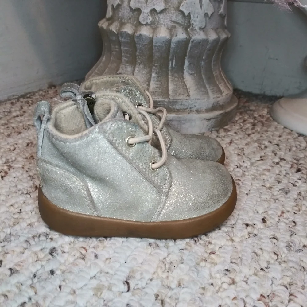 UGG Kristjan Toddler Distressed Metallic Suede Chukka Boots